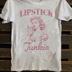 Graphic Tee for Women 100% Cotton White T-Shirt with Pink Graphic NEW